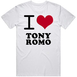 Tony Romo I Love Heart Dallas Texas Sports Football Unisex White T Shirt Tony Romo I Love Heart Dallas Texas Sports Football Unisex White T Shirt