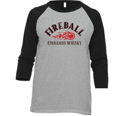 Fireball Cinnamon Whiskey Logo Label Drinking Raglan Vintage Raglan 3/4 Sleeve Shirt Fireball Cinnamon Whiskey Logo Label Drinking Raglan Vintage Raglan 3/4 Sleeve Shirt