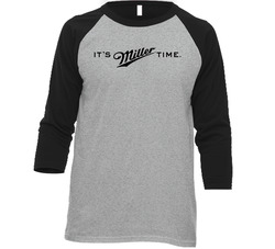 It's Miller Time Genuine Draft Mgd American Beer Logo Drinking Raglan Vintage Raglan 3/4 Sleeve Shirt It's Miller Time Genuine Draft Mgd American Beer Logo Drinking Raglan Vintage Raglan 3/4 Sleeve Shirt