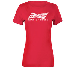 Budweiser American Beer Grunge Logo Label Drinking Vintage Ladies T Shirt Budweiser American Beer Grunge Logo Label Drinking Vintage Ladies T Shirt