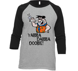 Yabba Dabba Dobie Fred Flintstone Smoking Weed Funny Stoner Parody Raglan Vintage Raglan 3/4 Sleeve Shirt Yabba Dabba Dobie Fred Flintstone Smoking Weed Funny Stoner Parody Raglan Vintage Raglan 3/4 Sleeve Shirt