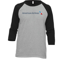 American Airlines Nasdaq Company Logo Employee Fan Raglan Vintage Raglan 3/4 Sleeve Shirt American Airlines Nasdaq Company Logo Employee Fan Raglan Vintage Raglan 3/4 Sleeve Shirt