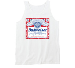 Budweiser American Beer Logo Retro Label Drinking Vintage Tanktop Budweiser American Beer Logo Retro Label Drinking Vintage Tanktop