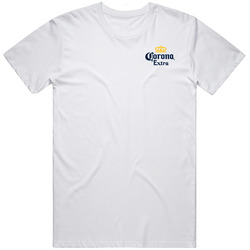 Corona Extra Mexican Beer Bottle Left Chest Logo Label Drinking Vintage T Shirt Corona Extra Mexican Beer Bottle Left Chest Logo Label Drinking Vintage T Shirt