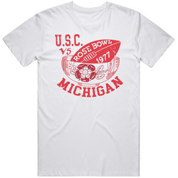 Rose Bowl 1977 Usc Vs Michigan Retro Distressed College Football Fan Vintage T Shirt Rose Bowl 1977 Usc Vs Michigan Retro Distressed College Football Fan Vintage T Shirt