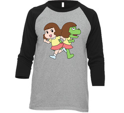 Dino Girl Gauko Television Show Fan Raglan Vintage Raglan 3/4 Sleeve Shirt Dino Girl Gauko Television Show Fan Raglan Vintage Raglan 3/4 Sleeve Shirt