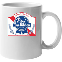 Pabst Blue Ribbon Beer 80s Retro Vintage Mug Pabst Blue Ribbon Beer 80s Retro Vintage Mug