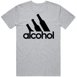 Alcohol Adidas Parody Logo Bar Crawl Beer Drinking Grey Vintage T Shirt Alcohol Adidas Parody Logo Bar Crawl Beer Drinking Grey Vintage T Shirt