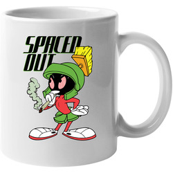 Spaced Out Marvin The Martian Smoking Weed Pot Stoner Retro Cartoon Parody Vintage Mug