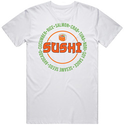 Sushi Ingredients Recipe Funny Japanese Food Fan Vintage T Shirt