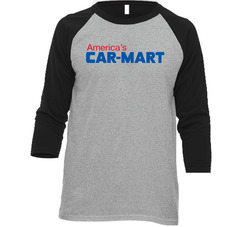 America's Car-mart Nasdaq Company Logo Employee Fan Raglan Vintage Raglan 3/4 Sleeve Shirt America's Car-mart Nasdaq Company Logo Employee Fan Raglan Vintage Raglan 3/4 Sleeve Shirt