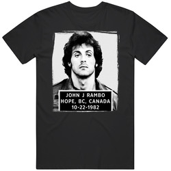 John J Rambo First Blood Mugshot 80s Action Movie Fan Black Tee Unisex Film Merch Vintage T Shirt John J Rambo First Blood Mugshot 80s Action Movie Fan Black Tee Unisex Film Merch Vintage T Shirt