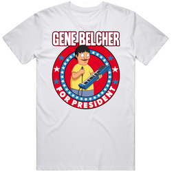 Gene Belcher For President Bob's Burgers Adult Cartoon Character Campaign Parody Vintage T Shirt