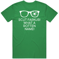 Scut Farkus Rotten Name Christmas Story Retro Movie Quote Broken Glasses Vintage T Shirt