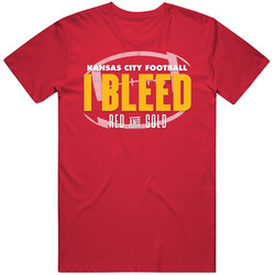 Kansas City Football I Bleed Red And Gold Sports Team Super Fan Vintage T Shirt Kansas City Football I Bleed Red And Gold Sports Team Super Fan Vintage T Shirt
