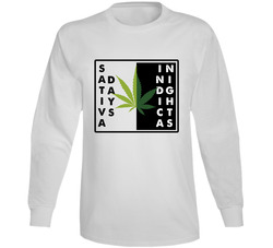 Sativa Days Indica Nights Cannabis Marijuana Smokers Vintage Long Sleeve T Shirt Sativa Days Indica Nights Cannabis Marijuana Smokers Vintage Long Sleeve T Shirt