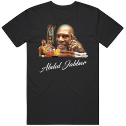 Kareem Abdul Jabbar 6 Rings Los Angeles L Milwaukee Basketball Player Fan Vintage T Shirt