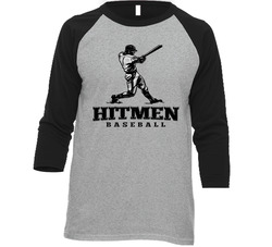 Hitmen Funny Softball Baseball Team Jersey Raglan Vintage Raglan 3/4 Sleeve Shirt Hitmen Funny Softball Baseball Team Jersey Raglan Vintage Raglan 3/4 Sleeve Shirt