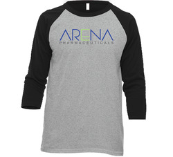 Arena Pharmaceuticals Nasdaq Company Logo Employee Fan Raglan Vintage Raglan 3/4 Sleeve Shirt