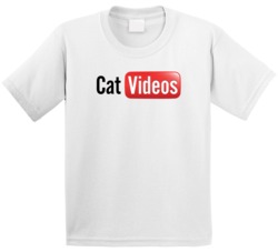 Cat Videos Youtube Logo Parody Kids T Shirt