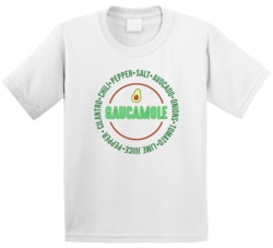 Guacamole Ingredients Recipe Funny Popular Condiment Dip Food Fan Kids