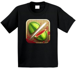 Fruit Ninja Cell Phone Mobile Game App Icon Logo Kids T Shirt