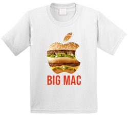 Big Mac Mcdonalds Burger Apple Logo Parody Mashup Kids T Shirt