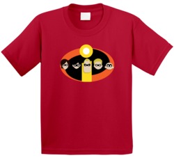 The Incredibles 2 Super Hero Family Face Poster Logo Fan Kids T Shirt