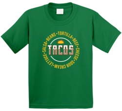 Tacos Beef Ingredients Recipe Funny Mexican Food Fan Kids T Shirt Tacos Beef Ingredients Recipe Funny Mexican Food Fan Kids T Shirt