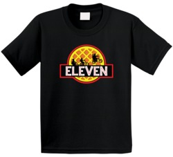 Stranger Things Eleven Waffle Jurassic Park Movie Logo Parody Mashup K