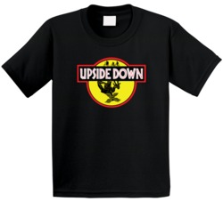 Stranger Things Upside Down Jurassic Park Movie Logo Parody Mashup Fan