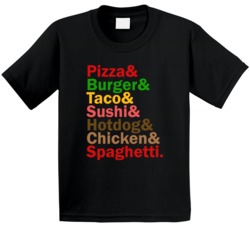 Pizza Burger Taco Sushi Hotdog Chicken Spaghetti Food And Name Helveti Pizza Burger Taco Sushi Hotdog Chicken Spaghetti Food And Name Helveti