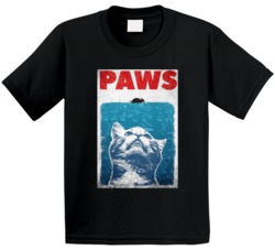 Paws Kitty Cat Jaws Parody Retro Movie Poster Grundge Worn Look Kids T Paws Kitty Cat Jaws Parody Retro Movie Poster Grundge Worn Look Kids T