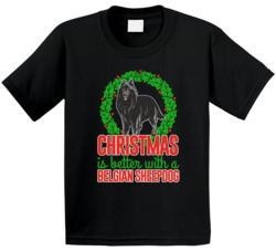 Christmas Is Better With A Belgian Sheepdog Cute Holiday Custom Dog Br