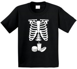 Skeleton Xray Junk Fast Food Halloween Kids T Shirt Skeleton Xray Junk Fast Food Halloween Kids T Shirt