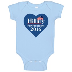 Hillary Clinton For President 2016 Heart Campaign Baby One Piece Hillary Clinton For President 2016 Heart Campaign Baby One Piece