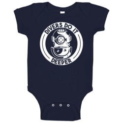 Divers Do It Deeper Funny Diving Scuba Snorkeling Watersports Baby One Divers Do It Deeper Funny Diving Scuba Snorkeling Watersports Baby One