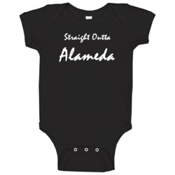 Alameda Straight Outta Gangsta Alameda Custom Baby One Piece Alameda Straight Outta Gangsta Alameda Custom Baby One Piece