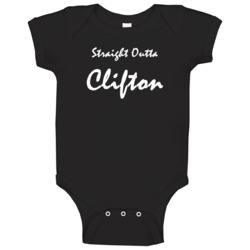 Clifton Straight Outta Gangsta Clifton Custom Baby One Piece Clifton Straight Outta Gangsta Clifton Custom Baby One Piece