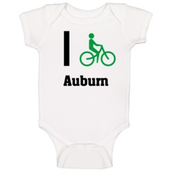 I Bike Auburn Custom Baby One Piece I Bike Auburn Custom Baby One Piece