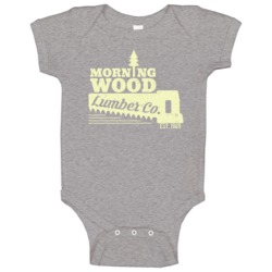 Morning Wood Lumber Company Funny Guys Bro Distressed Baby One Piece Morning Wood Lumber Company Funny Guys Bro Distressed Baby One Piece