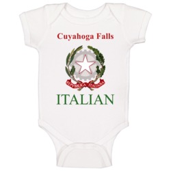 Cuyahoga Falls Italian Custom Baby One Piece Cuyahoga Falls Italian Custom Baby One Piece