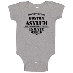 Boston Insane Asylum Inmate Halloween Costume Baby One Piece