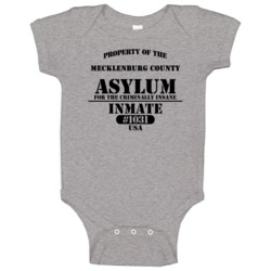 Mecklenburg County Insane Asylum Inmate Halloween Costume Baby One Pie Mecklenburg County Insane Asylum Inmate Halloween Costume Baby One Pie