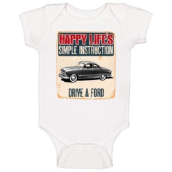 Happy Lifes Simple Instruction 1949 Ford Car Baby One Piece Happy Lifes Simple Instruction 1949 Ford Car Baby One Piece