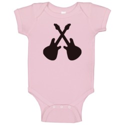 Duelling Crossed Guitars Fun The It Crowd Tv Show Baby One Piece Duelling Crossed Guitars Fun The It Crowd Tv Show Baby One Piece