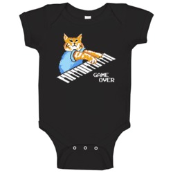 Game Over Keyboard Cat Fun The It Crowd Popular Tv Show Baby One Piece Game Over Keyboard Cat Fun The It Crowd Popular Tv Show Baby One Piece