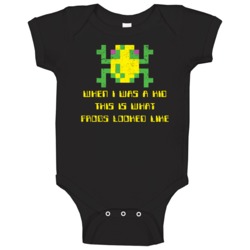 Frogger Retro Arcade Game What A Frog Looked Like Distressed Baby One 