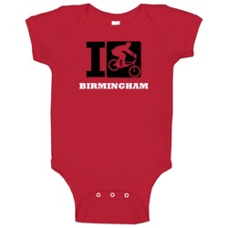 I Cycle Birmingham Biking Cycling Baby One Piece I Cycle Birmingham Biking Cycling Baby One Piece