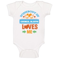 Somebody In Council Bluffs Loves Me Baby One Piece Somebody In Council Bluffs Loves Me Baby One Piece
